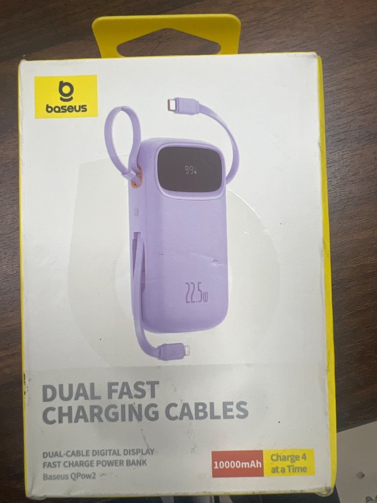 Sạc dự phòng Baseus Qpow2 10000mAh - Màu tím pastel siêu xinh