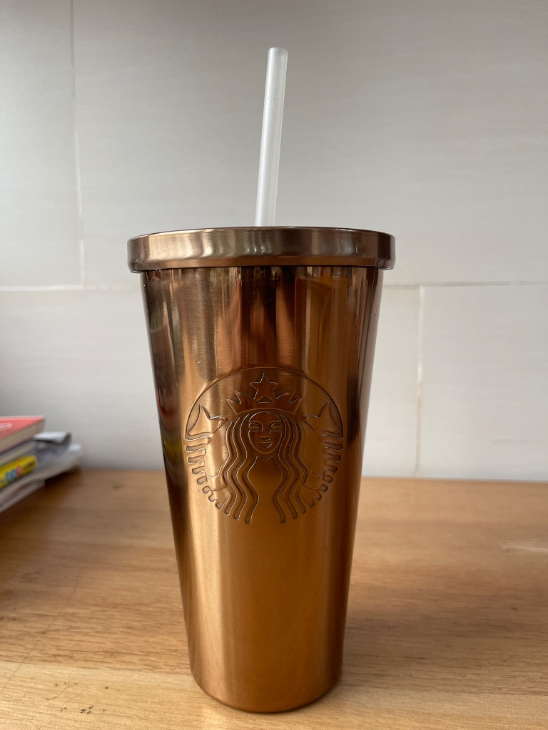 Ly giữ nhiệt Starbucks màu đồng sang trọng