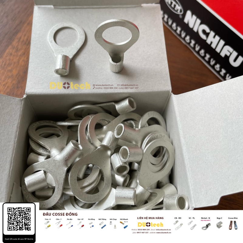 Đầu cos tròn Nichifu R8-6 R8-6S R8-4 R8-4S R8-5 R8-5N R8-5S – Cốt nối dây điện 6.64mm² đến 10.52mm²