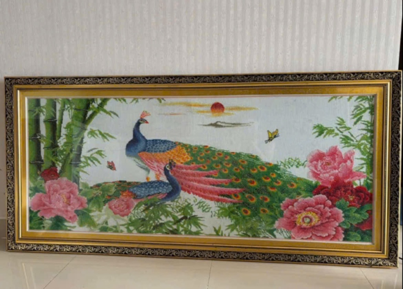 Tranh thêu kèm khung trang trí nội thất 170x80