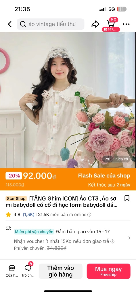 Áo sơ mi babydoll cổ đi học form babydoll dáng ngắn
