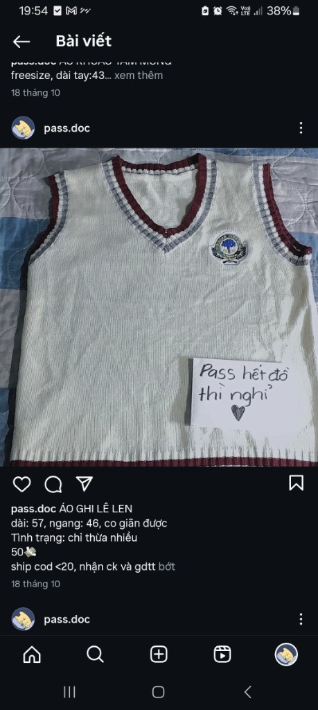 Pass áo gile len freesize