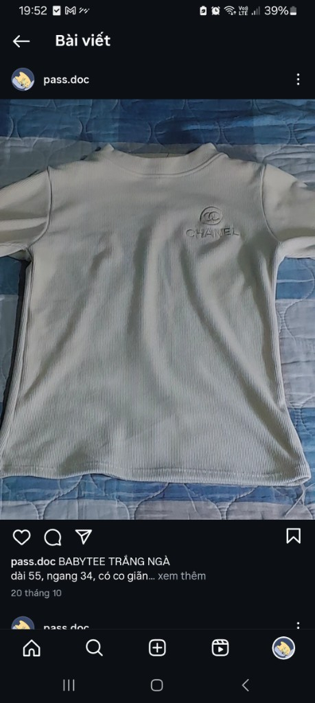 Áo Babytee Trắng Ngà - Phong Cách Vintage