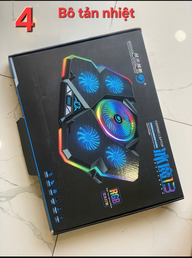 ĐẾ TẢN NHIỆT LAPTOP COOLCOLD K13 – RGB – MÀU ĐEN
