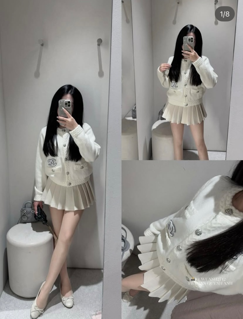 Áo cdg nữ xinh xắn kèm chân váy điệu đà