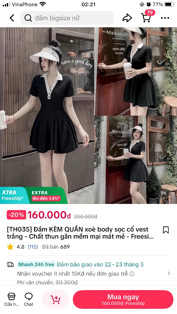 Váy đầm xòe cổ yếm dễ thương, phong cách trẻ trung