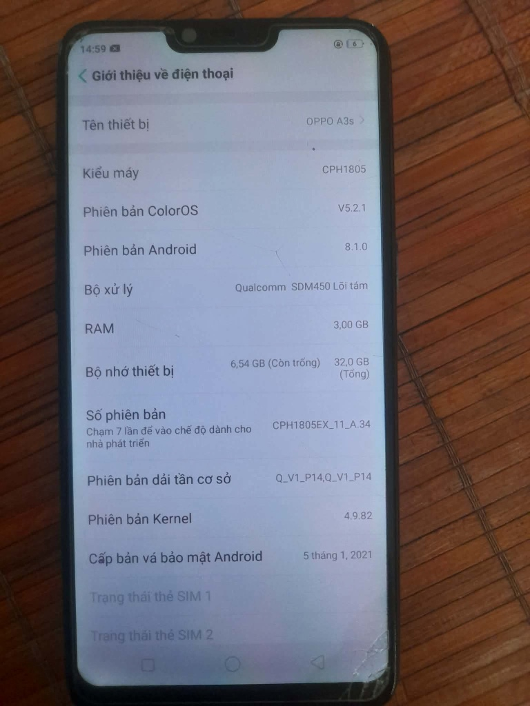 Op a3s , vỡ màn