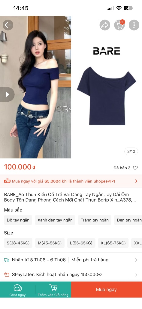 Áo croptop thời trang nữ màu xanh navy, phong cách trẻ trung