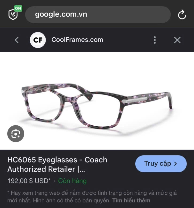 Kính mát Coach chính hãng, kiểu dáng thời thượng