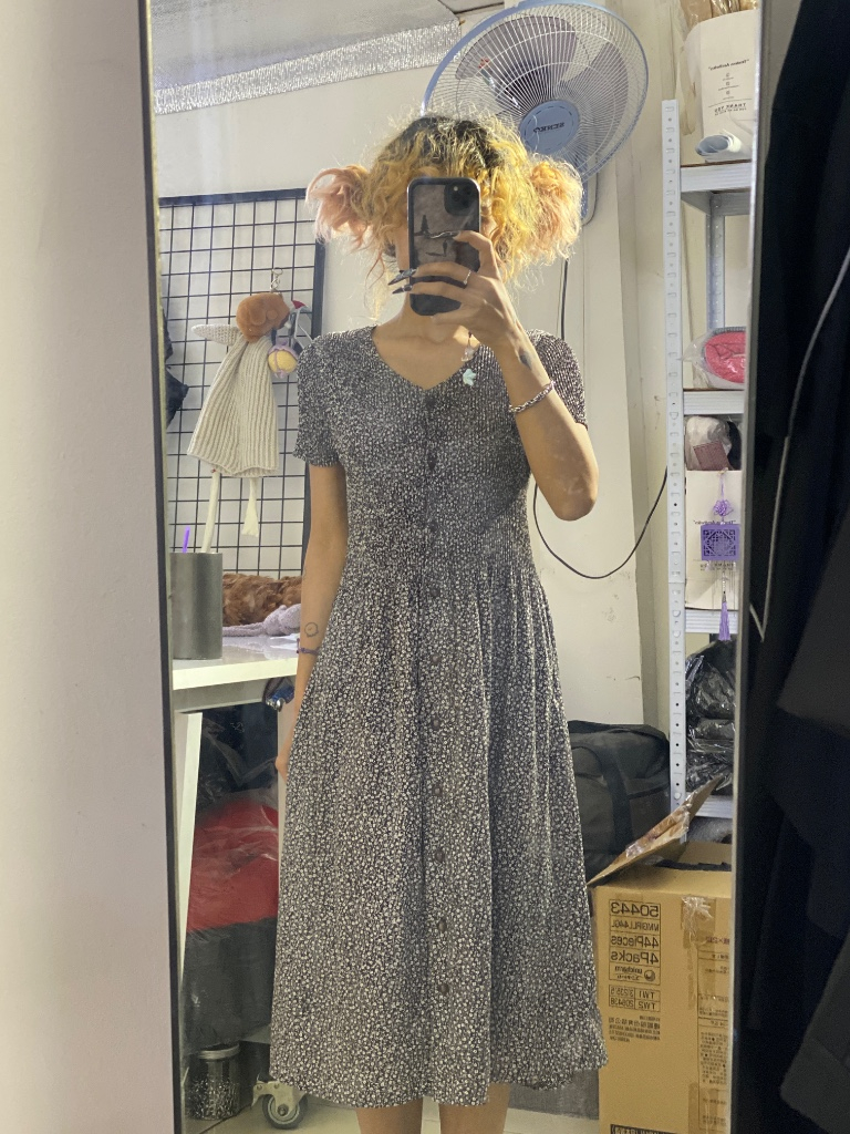 Đầm maxi hoa nhỏ thời trang nữ, phong cách vintage