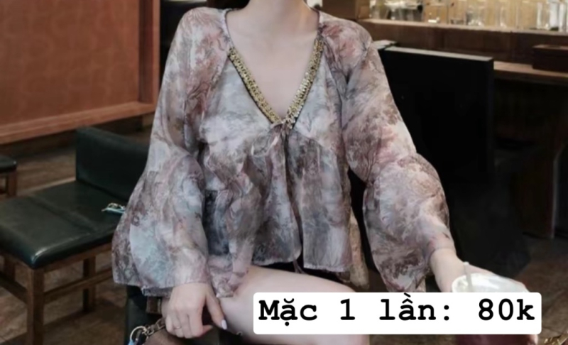Áo lụa họa tiết thời trang đẹp, giá rẻ