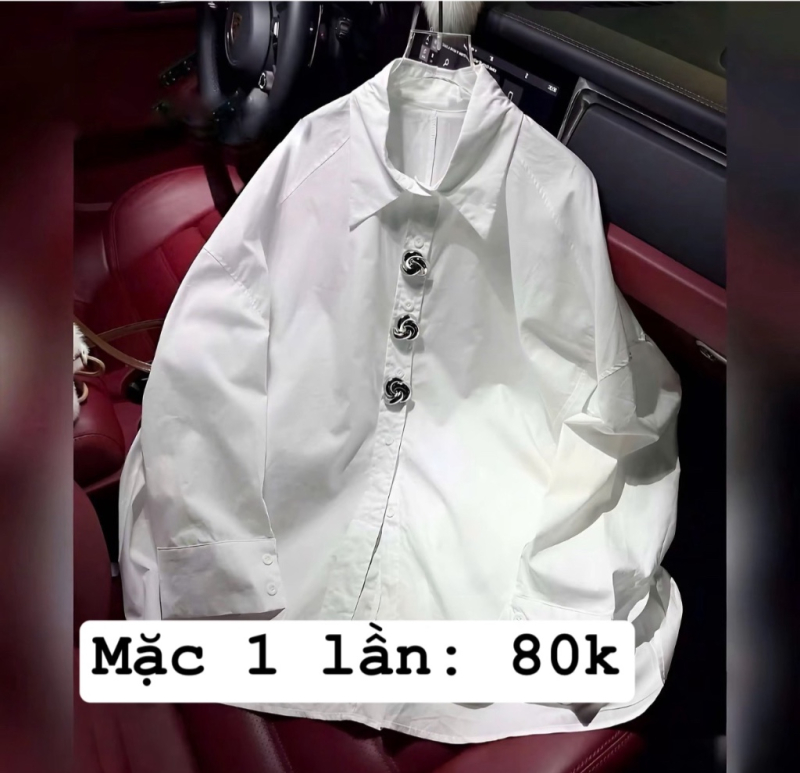 Áo sơ mi trắng nữ đẹp, mới 1 lần mặc