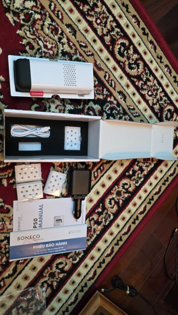 BONECO P50 (THỤY SĨ) FULL BOX + TẨU SẠC HOCO CÁP RÚT 2 ĐẦU